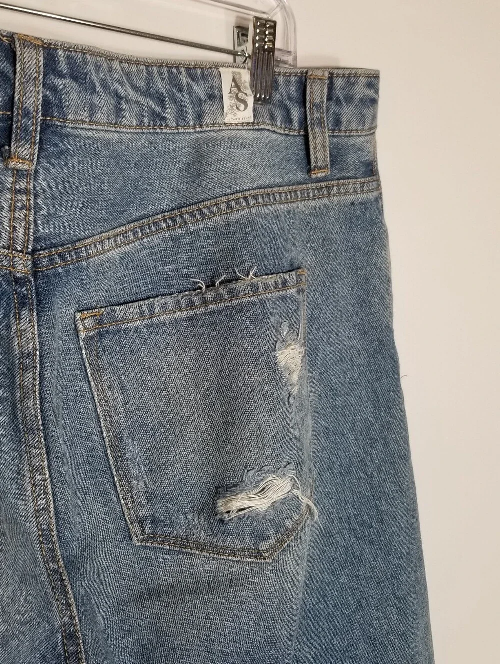 Altar'd State Wide Leg High Rise Jeans Women’s 30 Light Wash Blue Distressed